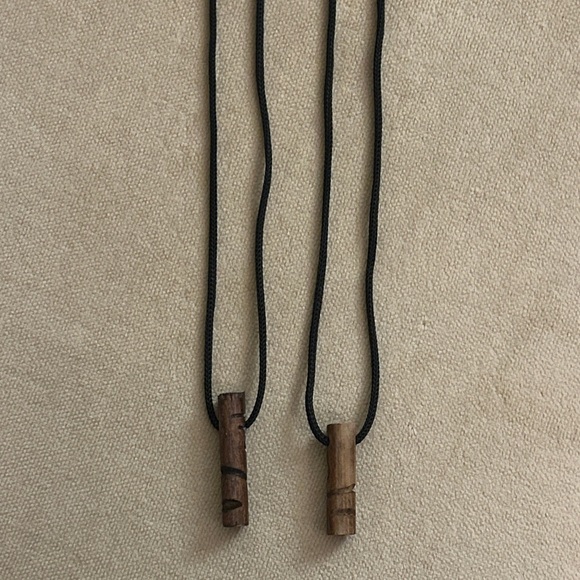 Black and Brown Wooden Pendant Necklaces - Picture 4 of 5